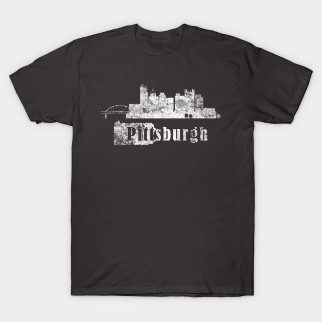 Pittsburgh silhouette, grunge T-Shirt by DimDom